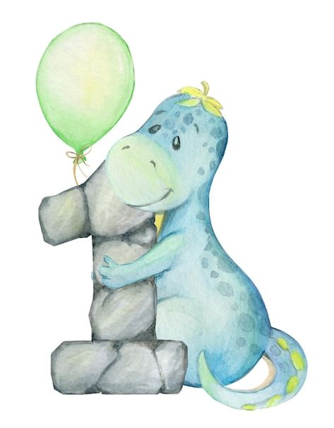 Cute dinosaur letter stone balloons wate... | Premium Vector #Freepik #vector #kids-party #kids-card #watercolor-children #birthday-cartoon Dinosaur Clipart, Dinosaur Alphabet, Dinosaur Fabric, Clipart Baby, Baby Dinosaur, Baby Dinosaurs, Cartoon Dinosaur, Fabric Panel, Digital Print Fabric