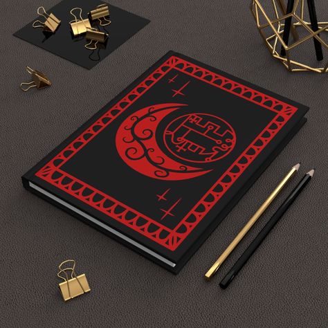 Stolas' Grimoire - Red & Black Revamp - Hardcover Journal Matte by FaelynMataDesigns on Etsy Stolas Grimoire, Etsy Notebook, Fantasy Stuff, Artsy Design, Cute Notebooks, Helluva Boss, Book Making, Hardcover Journals, Book Journal