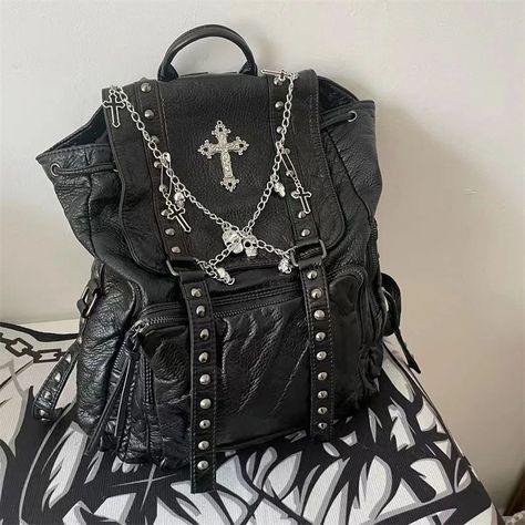 1-10 Which bag fits your style? Get them at rockndollstore.com. 🦇🖤🦇 🦇FREE SHIPPING Worldwide🦇 . . . #gothclothes #altgoth #alternativelook #goth #gothic #gothgirl #alternativestyles #gothootd #fashionideas #gothaesthetic #gothfashion #darkfashion #gothlife #gothvibes #ootd #altfashion #gothbabe #gothmodel #gothstyle #black #metal #metalgirl #gothicstyle #metalheadgirl #outfitinspo #gothicfashion #outfitinspiration #metalchick #gothgrunge #gothicgirl Goth Backpack, Gothic Backpacks, Skeleton Fashion, Leather School Backpack, Y2k Girls, Aesthetic Backpack, Backpacks For Women, Black Punks, Goth Y2k