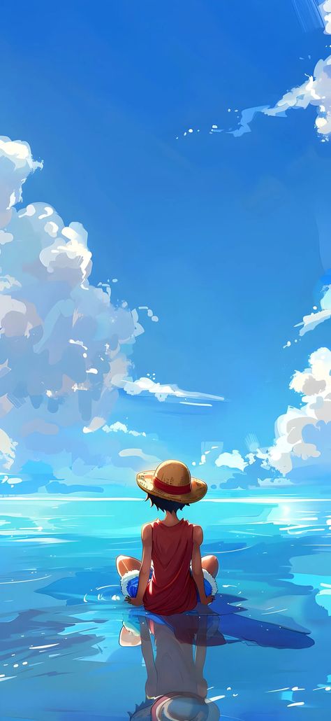 One Piece Scenery Background, One Piece4k, Luffy Lockscreen Wallpaper, Luffy With Hat, Anime Scenery Drawing, Luffy 4k Wallpaper, Luffy Lockscreen, Luffy Wallpapers 4k, Hamatora Nice