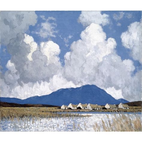 Artwork by Paul Henry, A Connemara Village, Made of oil on canvas Maurice De Vlaminck, Irish Painters, Irish Landscape, Ireland Landscape, Irish Art, Grand Canal, Post Impressionists, Gallery Frame, Pics Art