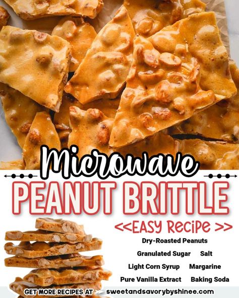 Microwave Peanut Brittle Recipe, Microwave Peanut Brittle, Peanut Brittle Recipe, Brittle Recipes, Candy Thermometer, Peanut Brittle, Fiber Foods, Microwave Recipes, Roasted Peanuts