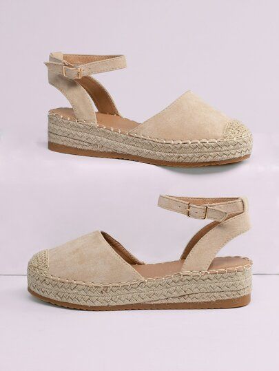 Free Returns ✓ Free Shipping On Orders $49+ ✓. Closed Toe Buckled Ankle Flatform Espadrilles- Wedges & Flatform at SHEIN. Boho Wedding Shoes, Orange Heels, Bridal Wedding Shoes, Platform Wedge Sandals, Beach Shoes, Wedge Espadrille, Espadrilles Wedges, First Order, Sandal Espadrille