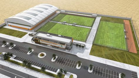 Training Center Design, Sport Facility, Sports Training Facility, Soccer Center, Sports Facility Architecture, Clubhouse Design, Architectural Concept, Soccer Academy, Rugby Training