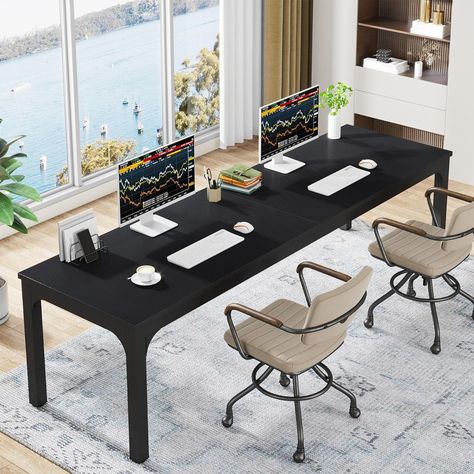 Amazon.com: Tribesigns 78.7 Inches Extra Long Computer Desk 2 Person Desk, Double Long Desk, Workstaion for Home Office : Home & Kitchen Desk 2 Person, Desk For Two People, Long Computer Desk, Double Office, 2 Person Desk, Double Desk, Basement Office, Desk Workstation, Computer Desks For Home