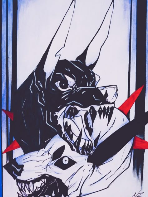 Angry dogs Dog Biting Drawing, Anger Draw Reference, Angry Art Aesthetic, Angry Dog Tattoo, Angry Dog Illustration, Angry Dog Drawing, Creepy Animal Drawings, Angry Sketch, Angry Aesthetics