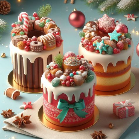 #food #foodporn #foodie #foodphotography #yummy #foodblogger #foodlover #recipe #love #delicious #healthyfood #homemade #dinner #foodgasm #tasty #foodies #restaurant #cooking #lunch #diet #foodpics #healthy #miniature #toy #streetfood #yummy #fastfood #culinary #cake #Christmas #gift gift ideas, birthday, party , Christmas tree, sweet, dessert, food , bakery, presents , Santa claus Christmas Bakery Aesthetic, Christmas Mini Cakes, Bake Sale Desserts, Holiday Donuts, Christmas Bundt Cake, Mini Christmas Cakes, Different Kinds Of Cakes, Ideas Birthday Party, Mini Dessert Recipes