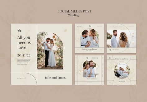 Wedding save the date social media post | Free Psd #Freepik #freepsd #wedding-love #wedding-post #save-date-template #wedding-social-media Psd Icon, Mood Board Design, Wedding Save The Date, Post Wedding, Video New, Wedding Saving, Free Psd, Media Post, Vector Photo