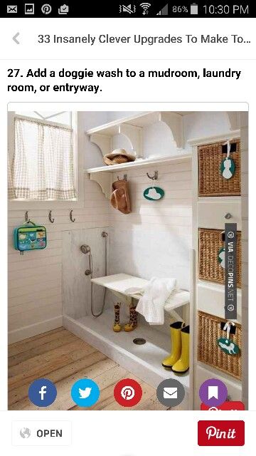 Small Mudroom Ideas, Laundry Room/mud Room, Dog Washing Station, Dog Room, Mudroom Laundry Room, Small Showers, Build Your Own House, Dog Wash, Dog Shower