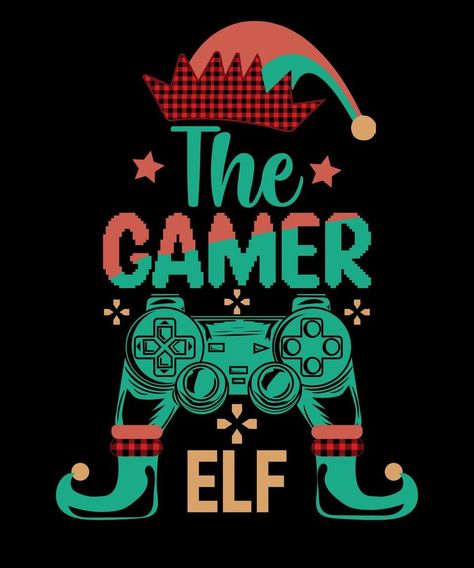 The Gamer Elf Funny Retro Christmas ELF Lover Gamer T Shirt Design Elf Funny, Gamer T Shirt, Game Lovers, Christmas Prints, Retro Christmas, Christmas Elf, Design Design, Aesthetic Backgrounds, Shirt Ideas