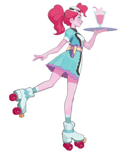 Hyung on X: "https://t.co/jvLruPiXXk" / X Pinkie Pie Human, Roller Skating Outfits, Inspirational Illustration, Skating Outfits, Pinkie Pie, Simple Background, Art Style Inspiration, Clothes Dress, Roller Skates