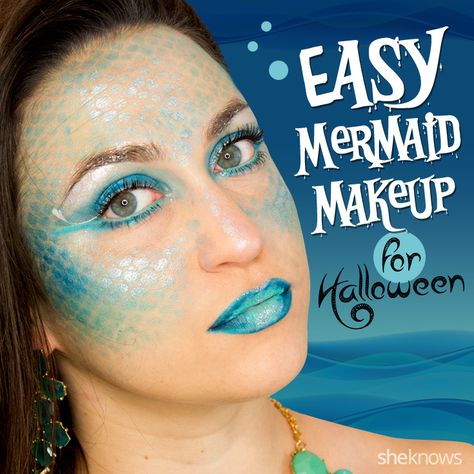 How to Totally Master Instagram’s Halloween Mermaid Makeup – SheKnows Mermaid Face Paint, Mermaid Makeup Halloween, Mermaid Makeup Tutorial, Painting Mermaid, Meme Costume, Fish Makeup, Halloween Make-up Looks, Mermaid Halloween Costumes, Magical Halloween