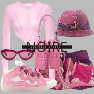 50 Shades Of Pink Outfit, Pink Lanvin Outfit, Bucket Hat Outfits, Hat Outfits Summer, 50 Shades Of Pink, Bucket Hat Outfit, 23 Style, Baddie Aesthetic, Baddie Fits