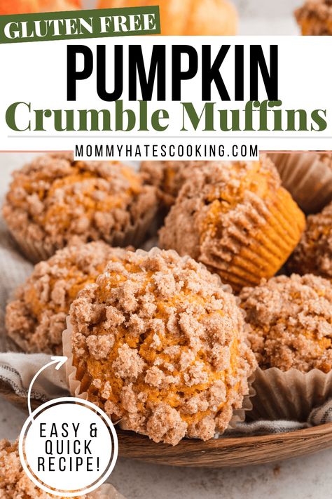 Start your morning with Gluten-Free Pumpkin Crumble Muffins, the perfect muffin that pairs the fall flavors with a soft, warm muffin. Oil Free Pumpkin Muffins, Pumpkin Muffin Gluten Free, Gluten Free Pumpkin Spice Muffins, Gluten Free Pumpkin Streusel Muffins, Pumpkin Gluten Free Muffins, Gluten Free Pumpkin Crumble, Gf Muffins Recipes, Gluten Free Muffins Recipes, Gf Pumpkin Muffins