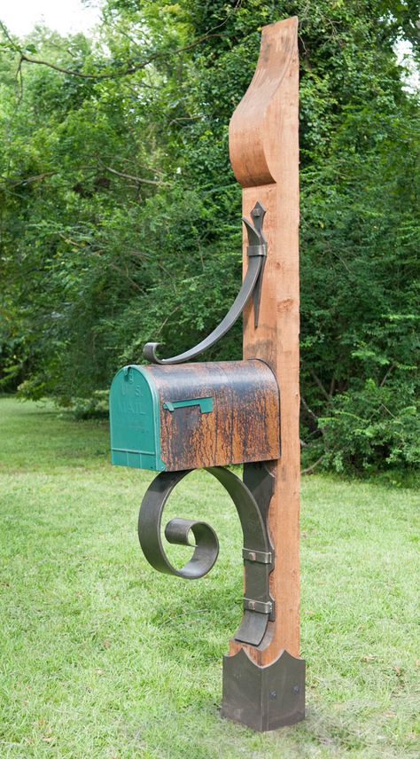 Industrial Mailbox Ideas, Transitional Mailbox Ideas, Metal Mailbox Post Ideas, Metal Mailbox Ideas, Rural Mailbox Ideas, Industrial Mailboxes, Letter Box Ideas, Mailbox Post Ideas, Rustic Letterbox