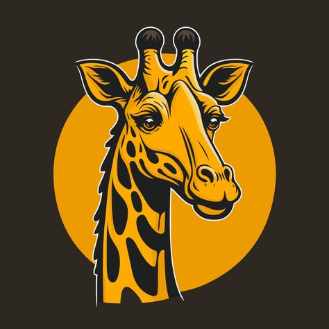 Giraffe Logo Design, Giraffe Logo, Giraffe Vector, Head Logo Design, Animal Vector Illustration, Giraffe Illustration, Giraffe Head, Animal Vector, Giraffe Art