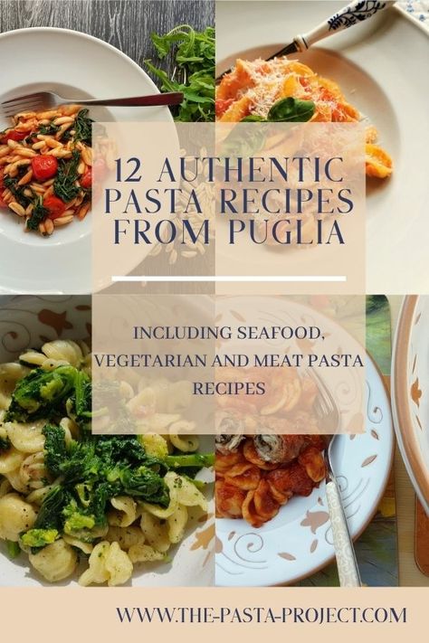 These 12 pasta recipes from Puglia are just a taste of how good the food is in this Southern Italian region. Puglia is where pasta with meatballs originated. It’s where orecchiette pasta originated and where homemade pasta is still very much de rigueur! Bring a taste of Puglia to your table with these traditional pasta recipes. #pasta #pastarecipes #authenticpastarecipes #puglia #italianrecipes #italianpasta #thepastaproject @thepastaproject Cavatelli Recipe, Meat Pasta Recipes, Pasta With Meatballs, Italian Pasta Recipes Authentic, Puglia Food, Healthy Appetizers Easy, Traditional Pasta, Favorite Pasta Recipes, Meatball Pasta