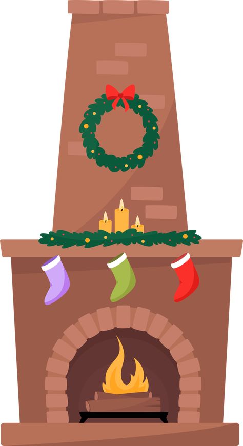 Fireplace Clipart, Fireplace Illustration, Xmas Clipart, Xmas Socks, Candle Cozy, Illustration Christmas, Socks Christmas, Cozy Candles, Clipart Christmas