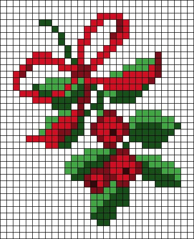 Small Pixel Art, Holiday Cross Stitch Patterns, Colourful Cross Stitch, Christmas Mistletoe, Cross Stitch Christmas Stockings, Xmas Cross Stitch, Cross Stitch Christmas Ornaments, Pola Kristik, Crochet Quilt