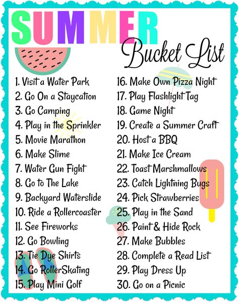 Nanny to Mommy: Summer Bucket List Ideas for the Family Summer Bucket List Ideas, Ultimate Summer Bucket List, Bucket List For Teens, Summer Schedule, Summer Fun For Kids, Bucket List Ideas, Fun Summer Activities, Summer Fun List, Summer Bucket List