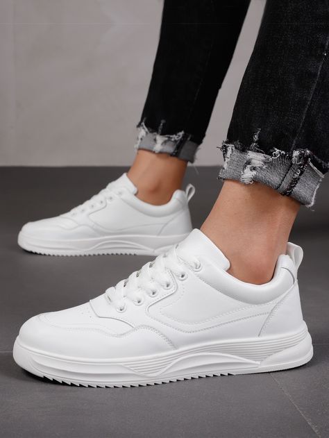 White  Collar   Plain Skate Shoes Embellished   Men Shoes Sport Shoes Women, Actor Picture, Adidas White, Trending Sneakers, Dress Suits, Skate Shoes, White Shoes, White Collar, White Sneakers