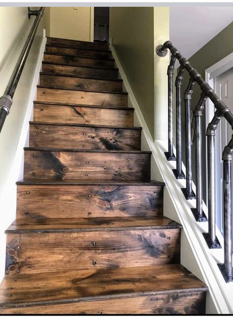 Rustic Staircase, Rustic Stairs, Rustic Basement, Secret Room, Basement Stairs, Diy Stairs, Wood Stairs, Wooden Stairs, Basement Remodel