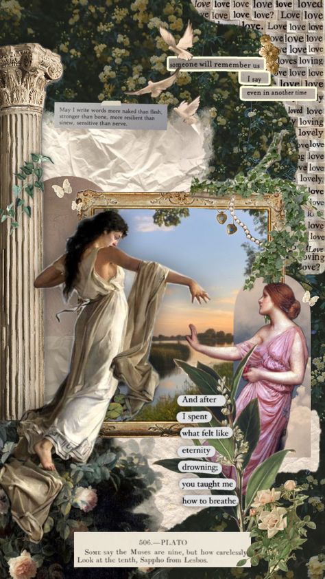 #sappho #greekmythology #wallpaper #love #lovecore #gay #greenaesthetic Sappho Wallpaper, Love Mondays, Wallpaper Love, Love And Co, Green Aesthetic, Greek Mythology, Aesthetic Wallpaper, Your Aesthetic, Connect With People