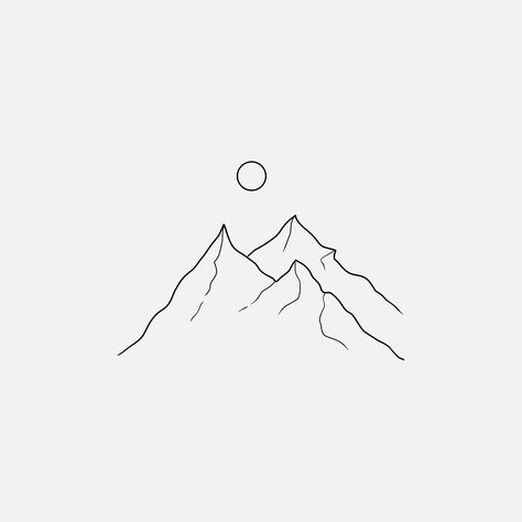 Snow Capped Mountain Tattoo, Tattoo Berge, Font Pairings, Minimal Drawings, Minimalist Drawing, Tatuaje A Color, Mountain Tattoo, Line Art Design, Mini Drawings