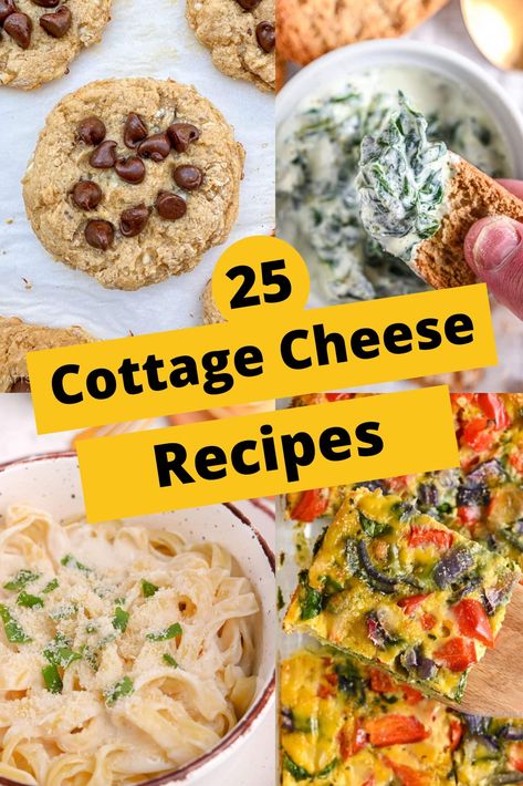 These are the best 25 Cottage Cheese Recipes! They're all healthy, high protein, low calorie and easy to make. Cottage Cheese Crisps, Cottage Cheese Recipes Healthy, Low Carb Sandwiches, Make Greek Yogurt, Cottage Cheese Snack, High Protein Desserts, Cheese Breakfast, Healthy Yogurt, Cottage Cheese Recipes