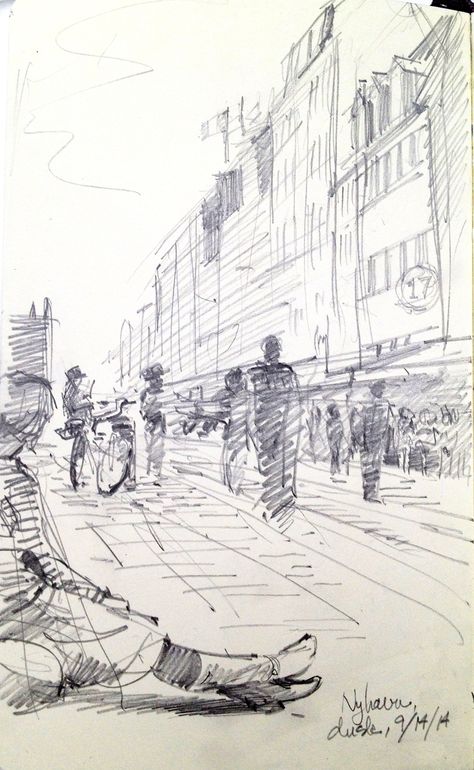 Drawing People On The Street, People On Street Drawing, Lots Of People Drawing, Walking Perspective Drawing, Busy Street Sketch, Busy Street Drawing, Street Drawing Perspective, Street Perspective Drawing, Street Drawing Simple