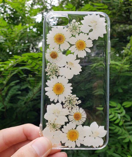 Pressed Flowers Case, Pressed Flower Phone Case, Handmade Phone Case, Dried And Pressed Flowers, Flower Phone Case, Clear Iphone Case, Diy Phone, Diy Phone Case, Pressed Flower