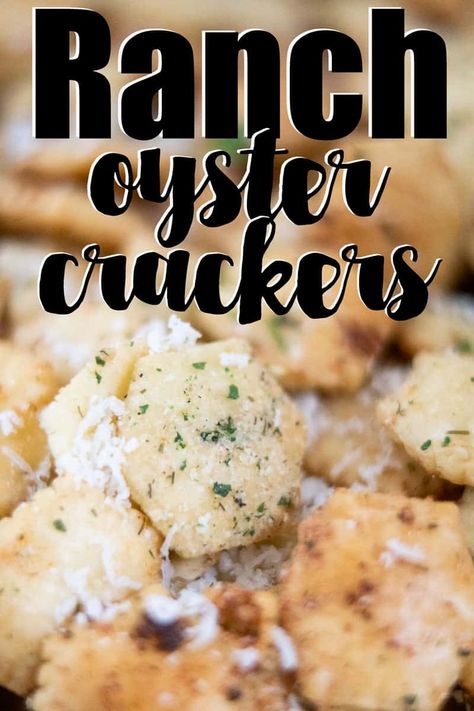 Ranch Seasoned Oyster Crackers are an easy to make snack that's perfect for parties or simply keeping on hand for snacking! Ranch Ouster Crackers, Oyster Crackers Ranch, Oyster Cracker Snack, Oyster Crackers Recipe, Seasoned Oyster Crackers, Ranch Oyster Crackers, Ranch Crackers, Ranch Dressing Seasoning, Seasoned Crackers