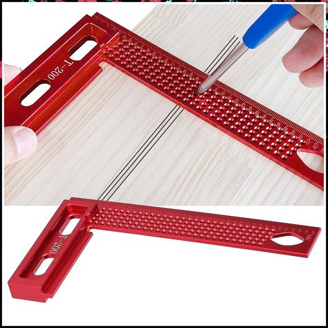 90 Degree Positioning Squares T-200 Framing Ruler L Square Ruler Metal Square for Woodworking Tailor Picture Frame Craft Tool Drawing Measuring Supplies Wood Working Tool Red L Square Ruler, Tool Drawing, Working Tool, Square Tool, Woodworking Square, Picture Frame Crafts, Work Tools, Frame Crafts, 90 Degree