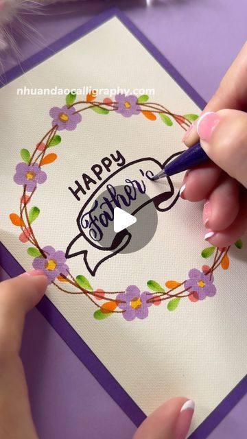 Nhuan Dao✨Calligraphy & Lettering❤️ on Instagram: "Easy DIY Father’s Day Card Ideas ❤️ . . . 🌟FREE Gift For You: Do u Want to Try Your Hand at Brush Lettering and Calligraphy? Download This FREE Chapter : “How to Practice & Master 10 Basic Strokes” From the Workbook: “The 21-Day Brush Lettering”. 👉You Can Find The Link in My Bio or Visit: nhuandaocalligraphy.com . . . #HandmadeCards #HappyFathersDay #happyfathersdaycard #cardmaking #personalizedgifts #NhuanDaoCalligraphy #Calligraphy #BrushLettering #ModernCalligraphy #HandLettering #Lettering #Handwriting #DIYFathersDayCard #Handmade #DIY #artreels #reels" Jax Like My Father, Happy Feast Day, Like My Father, Lettering Handwriting, Diy Father's Day, Calligraphy Lettering, Calligraphy Alphabet, Father's Day Diy, Making Greeting Cards