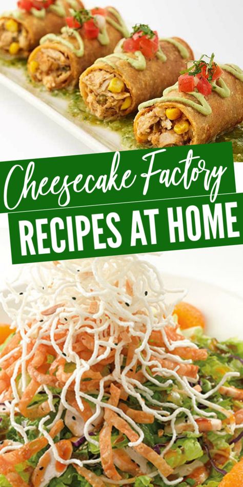 Cheesecake Factory Recipes at Home! If you love the Cheesecake Factory, here's how you can make all of your favorites at home! Follow these simple directions and enjoy your favorites right now from the Cheesecake Factory! #passion4savings #cheesecake #factory #at #home #homemade #copycat Cheesecake Factory Copycat Recipes Pumpkin, Cheesecake Factory Copycat Recipes Pasta, Cheesecake Factory Copycat Recipes, Cheesecake Factory Copycat Recipes Skinnylicious, Copycat Cheesecake Factory, Crab And Artichoke Dip, Homemade Cheeseburgers, Chilaquiles Recipe, Cheesecake Factory Recipes