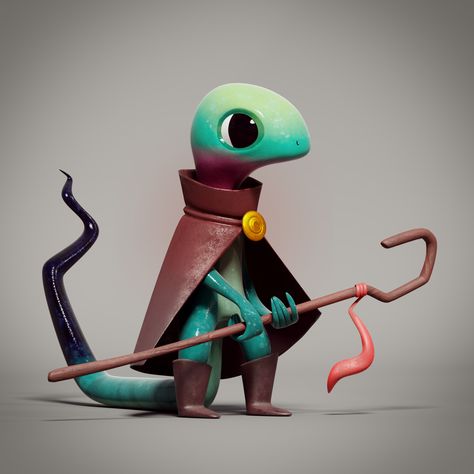 ArtStation - Lizard Mage, Daniel Montoya Alex Braun, Daniel Montoya, Creature Illustration, Pirate Ideas, 3d Karakter, Cute Lizard, Bounty Hunters, Game Developer, Fantasy Beasts