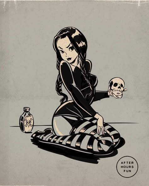 Halloween Pin Up, Arte Pin Up, Geniale Tattoos, Bd Comics, Foto Tips, Goth Art, Pinup Art, Addams Family, Pin Up Art