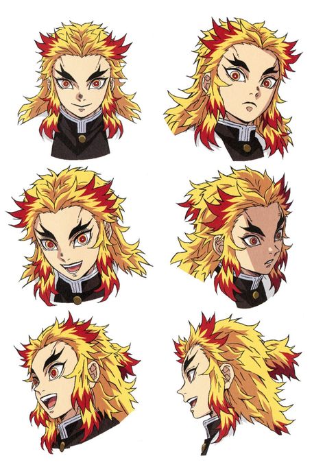 Rengoku Kyojuro, Anime Head, Character Sheet, Animation Film, Slayer Anime, Art Reference Photos, Anime Demon, Anime Chibi, Anime Character Design