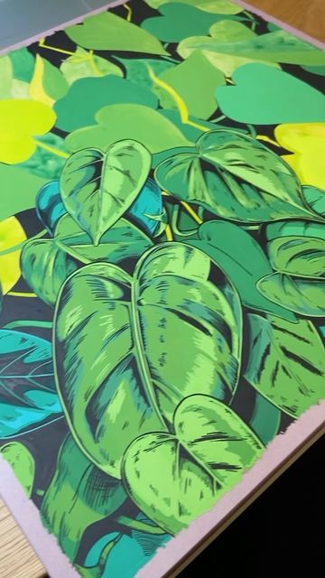 Gouche Painting Leaves, Philodendron Painting, Print Making Designs, Acryla Gouache, Lofi Chill, Gouache Paints, Liner Brush, Acrylic Gouache, Art Workshop