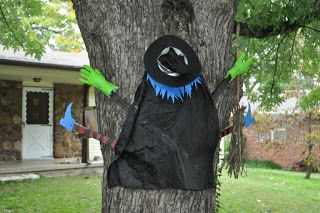 splatted whitch on a tree Diy Witch Hitting Tree, Diy Crashing Witch, Witch Flying Into Door, Witch Crashing Into Door, Diy Witch Crashing Into Tree, Witch Tree, Witch Flying On Broom Silhouette, Halloween Hanging Ghost, Diy Witch