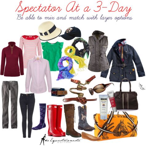 "What to pack for spectating at a 3-day" Spectator Outfit, Equine Exercises, Female Equestrian, Equine Clothing, Equestrian Style Outfit, College Street Style, Wardrobe Plan, Equestrian Clothes, Clothes Capsule Wardrobe