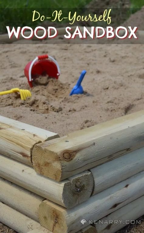 DIY Wood Sandbox Tutorial for Backyard Play Area Sandbox For Kids, Wood Baby Gym, Kids Woodworking Projects, Diy Sandbox, Kids Sandbox, Play Area Backyard, Wood Projects For Kids, Woodworking Projects For Kids, Backyard Diy