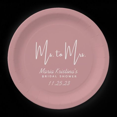 Ms. to Mrs. Bridal Shower Puce Pink Calligraphy Paper Plates Pink Calligraphy, Calligraphy Paper, Wedding Plates, Pink Bridal Shower, Pink Bridal, Free Birthday Invitation Templates, Free Birthday Invitations, All Craft, Free Birthday Stuff