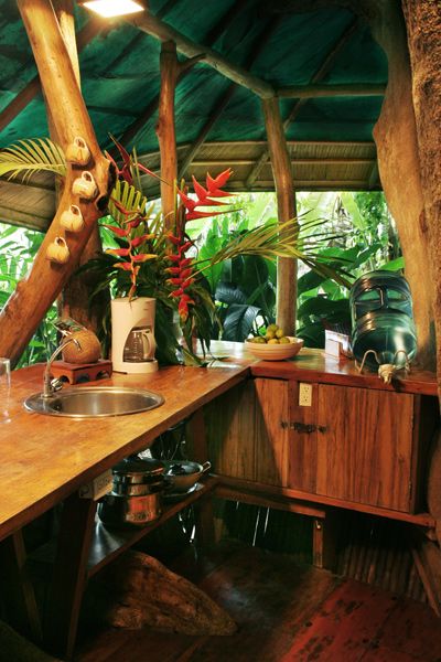 Tree House Vacation Rentals | Vacations Costa Rica Tree House Rustic Outdoor Kitchens, Tropical Kitchen, Outdoor Kitchen Bars, Outdoor Designs, Happy Cooking, Backyard Bar, Backyard Kitchen, Kitchen Outdoor, Small Space Kitchen