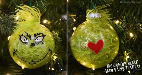 Famous Christmas Character DIY Ornaments – Grinch Christmas Ornaments Diy, Grinch Ornaments Diy, Diy Grinch Ornaments, Grinch Board, Character Ornaments, Lace Ornaments, Grinch Wreath, Grinch Decorations, Grinch Trees