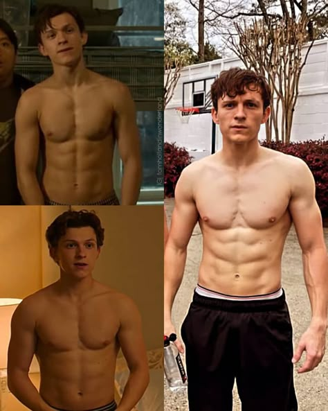 David's here on Instagram: “Homecoming / Far From Home / No Way Home 💪🏼 - - - - - - - - - - - - - #tomholland #tomholland2013 #tom #holland #spidermanhomecoming…” Tom Holland Body Shape, Tom Holland Body Workout, Tom Holland Homecoming, Tom Holland No Way Home, Tom Holland 2017, Tom Holland Abs, Jamie Reagan, Jungkook Background, Shirtless Actors