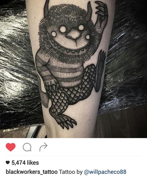 Wild Things Are Tattoo, Engraving Tattoo, Scary Tattoos, Doodle Tattoo, Tattoo Graphic, Boy Tattoos, Tattoo Meaning, Wild Things, Line Tattoos