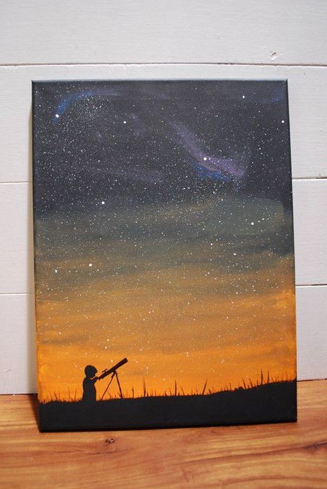 Kunst Inspo, Kartu Valentine, Star Gazing, Easy Canvas Painting, Seni Cat Air, Canvas Painting Diy, 수채화 그림, Small Canvas Art, Lukisan Cat Air