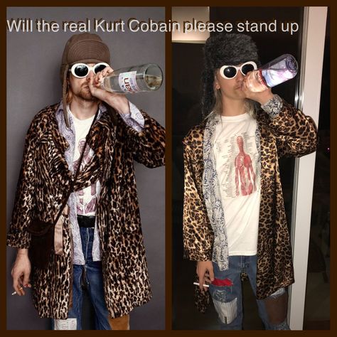 Kurt cobain Halloween custom Halloween Costume Cool, Nirvana Halloween Costume, Curt Cobain Outfits, Nirvana Costume, Musician Halloween Costumes, 90s Grunge Halloween Costumes, Grunge Halloween Costume Ideas, Music Artist Costume, Kurt Cobain Outfit Ideas