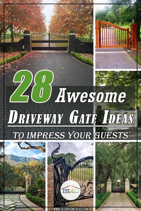 Driveway Entry Fence Ideas, Landscape Gate Entrance, Driveway Garden Ideas Entrance, Entry Gate Landscape Ideas, Stone Gate Entrance Driveways, Metal Entry Gates Driveway, House Entry Gate Design, Farm Driveway Entrance Ideas, Fence At Driveway Entrance